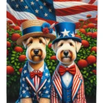 All American Wheaten Terrier House Flag - Durable, Weather-Resistant & Double-Sided Print - 28 x 40 Inches