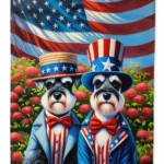 All American Schnauzer Garden Flag - Weatherproof and Durable 2-Ply Polyester, Proudly Made in USA