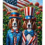 All American Welsh Springer Spaniel Garden Flag - Durable, Weatherproof, Double-Sided Outdoor Decor