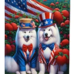 All American Samoyed Garden Flag - Durable, Weatherproof Outdoor Decor | Made in USA