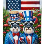 All American Schnauzer House Flag - Durable Polyester, Dual-Sided Print, 28x40 Inches - Perfect for Dog Lovers