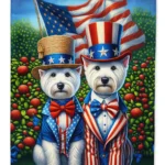 All American Westie Garden Flag - Premium Double-Sided, Weatherproof Yard Decor