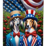 All American Saluki House Flag - Durable, Vibrant, Dual-Sided Decorative Flag for Outdoor Display, 28 x 40 Inches