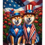 All American Shiba Inu Garden Flag - Premium Quality, Weather-Resistant, Double-Sided Artwork, Made in USA