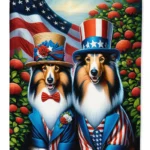 All American Sheltie House Flag - Dual-Sided, Fade-Resistant, Heavy Duty Polyester, 28x40 Inches
