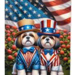 All American Shih Tzu Garden Flag - Weatherproof, Double-Sided Decorative Yard Flag, Made in the USA