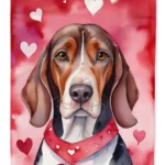 American English Coonhound My Valentine Garden Flag - Durable Decorative Garden Flag for Valentine's Day