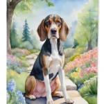 American English Coonhound Spring Garden House Flag - Durable Polyester, Dual-Sided Print, 28 x 40 inches