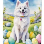 Vibrant American Eskimo Easter Egg Hunt House Flag - Perfect for Spring Celebrations