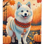 American Eskimo Fall Garden Flag - Durable, Double-Sided, Decorative Outdoor Flag - Perfect for Patios, Gardens & Yards