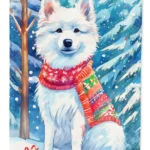 Festive American Eskimo Christmas House Flag - 28x40 Inch Dual-Sided Polyester Sleeve Pole Flag