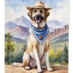 Anatolian Shepherd Cowboy Welcome House Flag - Durable Dual-Sided Polyester, 28 x 40 Inches