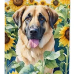 Anatolian Shepherd in Sunflowers Garden Flag - Weatherproof, Double-Sided, Made in USA | Enhance Your Outdoor Decor