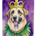 Anatolian Shepherd Dog King of Mardi Gras Garden Flag | Vibrant & Durable Outdoor Decor