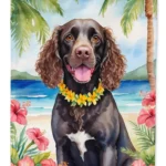 Vibrant American Water Spaniel Luau House Flag - Durable Double-Sided Polyester, 28x40 Inches