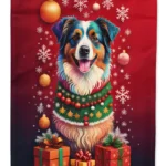 Australian Shepherd Christmas Garden Flag - Festive Holiday Outdoor Decor, Weatherproof & Double-Sided