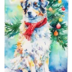 Festive Australian Shepherd Christmas House Flag - 28 x 40 Inch Dual-Sided Decor | Perfect Holiday Dog Lovers Decoration
