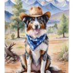 Australian Shepherd Cowboy Welcome Garden Flag | Weatherproof & Double-Sided Outdoor Decor | Made in USA