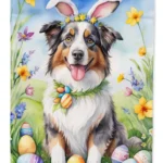 Australian Shepherd Easter Egg Hunt Garden Flag - Vibrant, Weatherproof, 2-Ply Fabric - Celebrate Easter in Style!