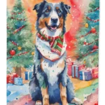 Australian Shepherd Christmas Garden Flag - Festive Outdoor Decor - Durable & Weatherproof