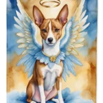 Basenji My Angel House Flag - Christmas Decorative Flag for Dog Lovers, 28x40 inches, Weather-Resistant