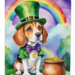 Decorative Beagle St Patrick's Day Garden Flag - Durable & Weatherproof, Made in USA