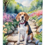 Beagle Spring Garden House Flag - Double-Sided Print, Durable Polyester, 28 x 40 inches