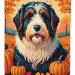 Charming Bearded Collie Fall Garden Flag - Vibrant & Durable Outdoor Decoration