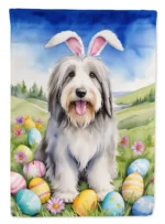 Bearded Collie Easter Egg Hunt Garden Flag - Celebrate Easter in Style