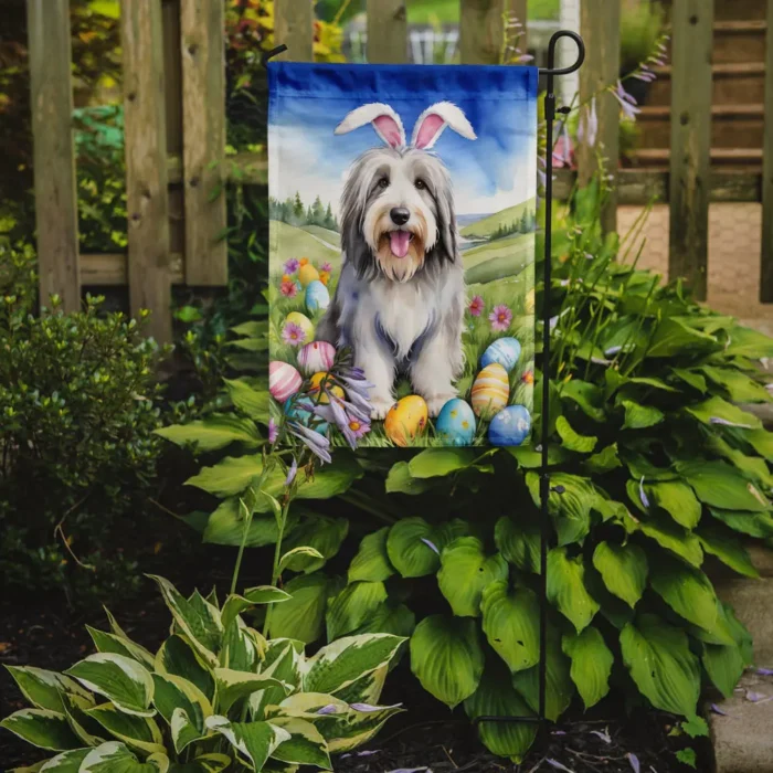 Bearded Collie Easter Egg Hunt Garden Flag - Celebrate Easter in Style - Image 2