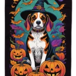 Beagle Witchy Halloween House Flag - Large 28 x 40 Inch Heavy Duty Polyester Decorative Flag