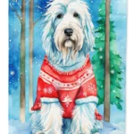 Bearded Collie Christmas Garden Flag - Festive & Durable Outdoor Decoration