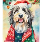 Bearded Collie Christmas Garden Flag - Festive Outdoor Decor, Double-Sided & Weather-Resistant
