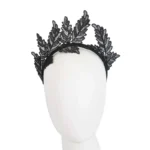 Elegant Black Lace Crown Racing Fascinator | Handmade in Australia by Max Alexander