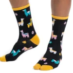 V-Toe Flip Flop Tabi Socks - Black Llamas | Comfortable & Stylish Footwear