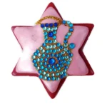 Handmade Hanukkah Oil Pitcher Magnet Judaica - Unique Star of David Design from Israel