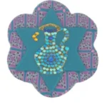 Handmade Hanukkah Cane Menorah Magnet with Oil Pitcher - Unique Judaica Art from Israel