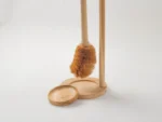 Eco-friendly Premium Wooden Toilet Brush with Stand & Removable Bowl - Handcrafted Teak Wood & Coconut Fiber - Image 3