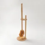 Eco-friendly Premium Wooden Toilet Brush with Stand & Removable Bowl - Handcrafted Teak Wood & Coconut Fiber