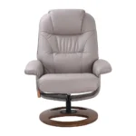 Elegant Scandinavian/European-Style Recliner and Ottoman in Pebble - Modern Comfort with 360 Swivel - Image 2