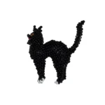 Black Cat Brooch | Handmade Beaded Ornament | Fair Trade Jewelry | Unique Cat Lover Gifts