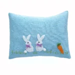 Baby Bunny Mini Pillow, Blue - Cute & Soft Pillow for Baby Nursery