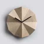 Delta Clock Oak - Sundial-Inspired Wall Clock | Silent Operation & Sophisticated Design