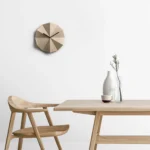 Delta Clock Oak - Sundial-Inspired Wall Clock | Silent Operation & Sophisticated Design - Image 2