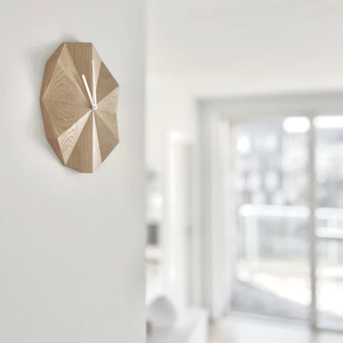 Delta Clock Oak - Sundial-Inspired Wall Clock | Silent Operation & Sophisticated Design - Image 5