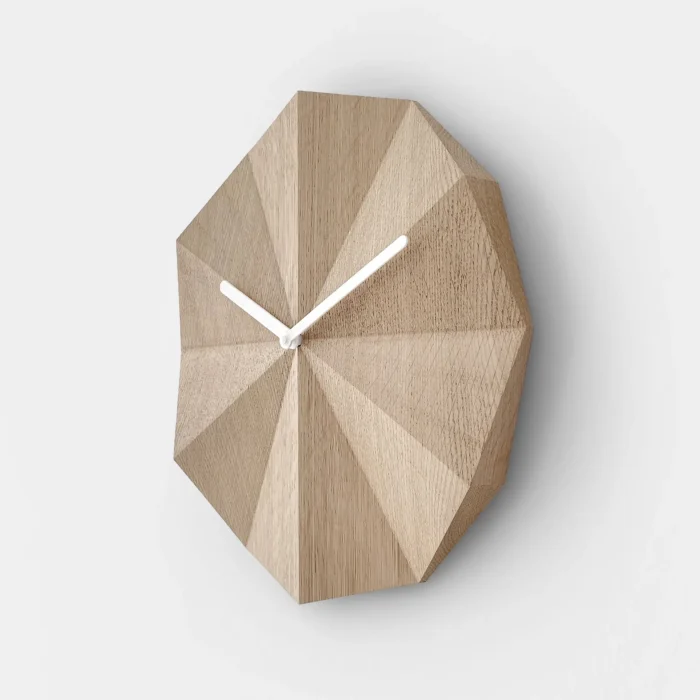 Delta Clock Oak - Sundial-Inspired Wall Clock | Silent Operation & Sophisticated Design - Image 7