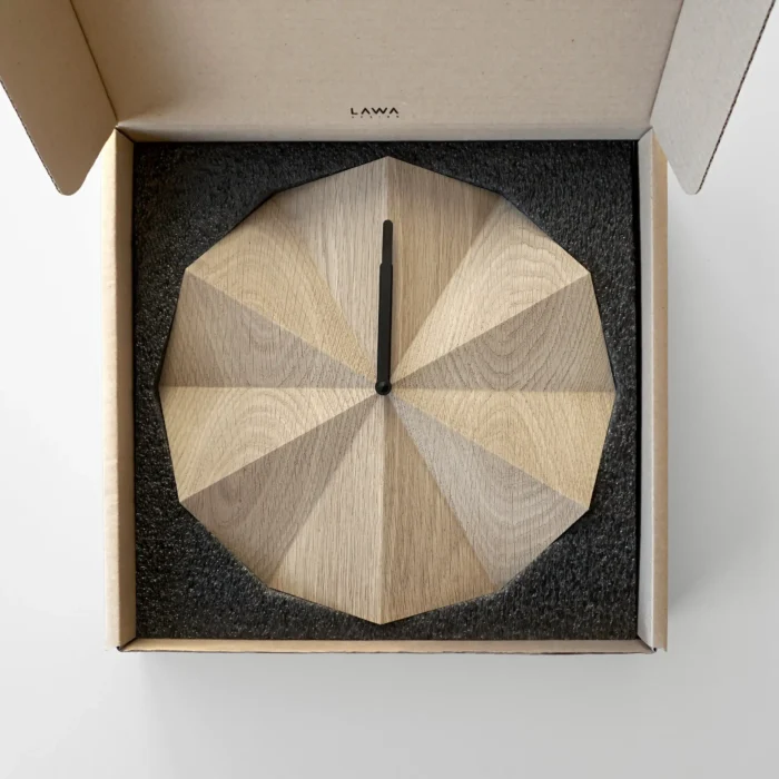 Delta Clock Oak - Sundial-Inspired Wall Clock | Silent Operation & Sophisticated Design - Image 11