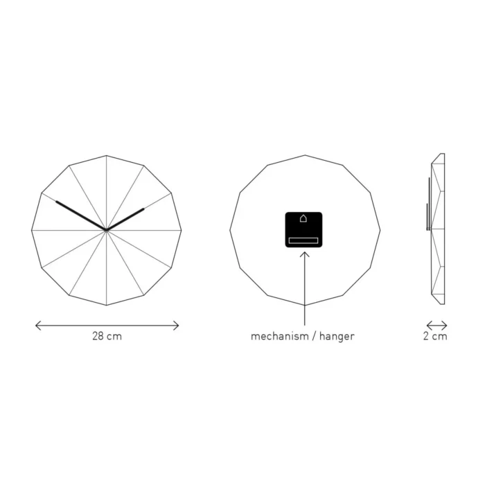 Delta Clock Oak - Sundial-Inspired Wall Clock | Silent Operation & Sophisticated Design - Image 12