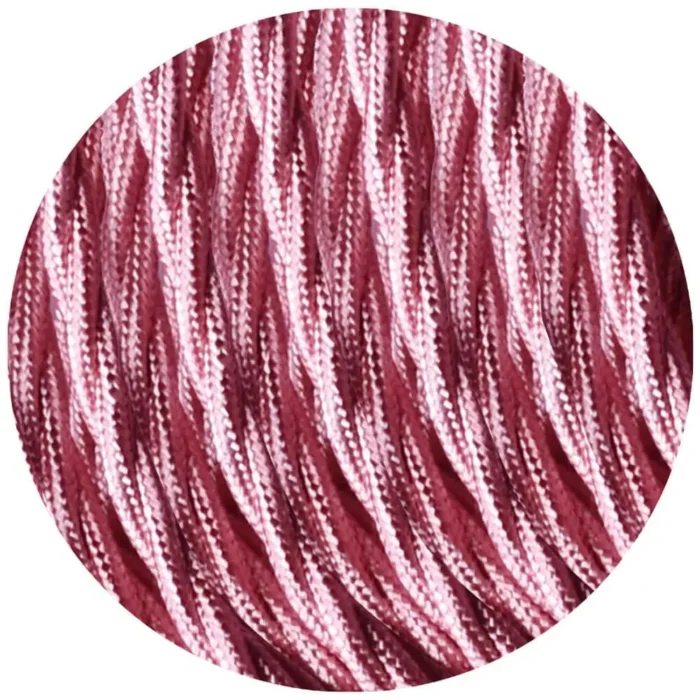 5m Shiny Pink Twisted Electric Fabric Cable - 2 Core, 0.75mm, 8amp - Vintage Lighting Flex - Image 3