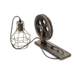 Brushed Copper Vintage Wheel Wall Light - Retro Water Pipe Loft Lighting Fixture - Image 2